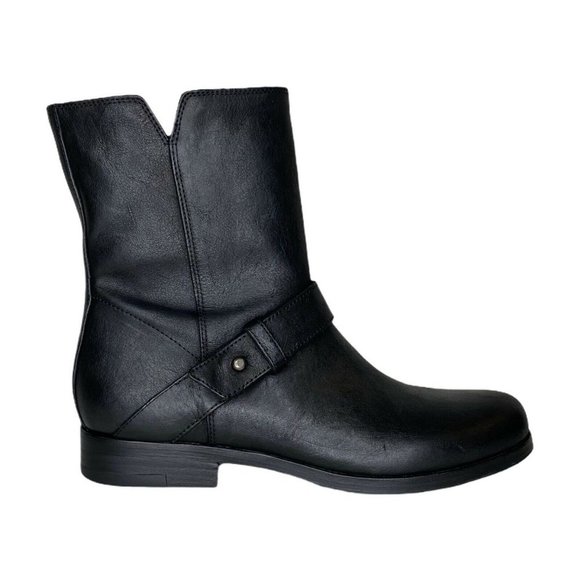 Eileen Fisher Shoes - Eileen Fisher Norah Moto Boots Black Leather Mid
